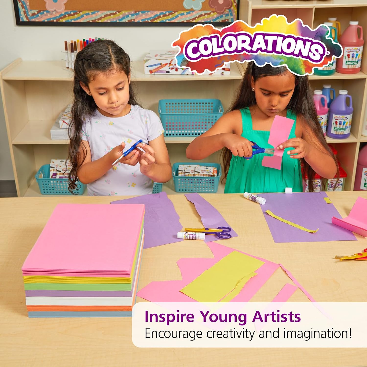 Colorations Construction Paper for Kids - 7 Bright Colors - 600 Bulk Sheets of 9X12 - Assorted Pack of Heavy-Duty Craft Paper. Bulk School Supplies - Image 5