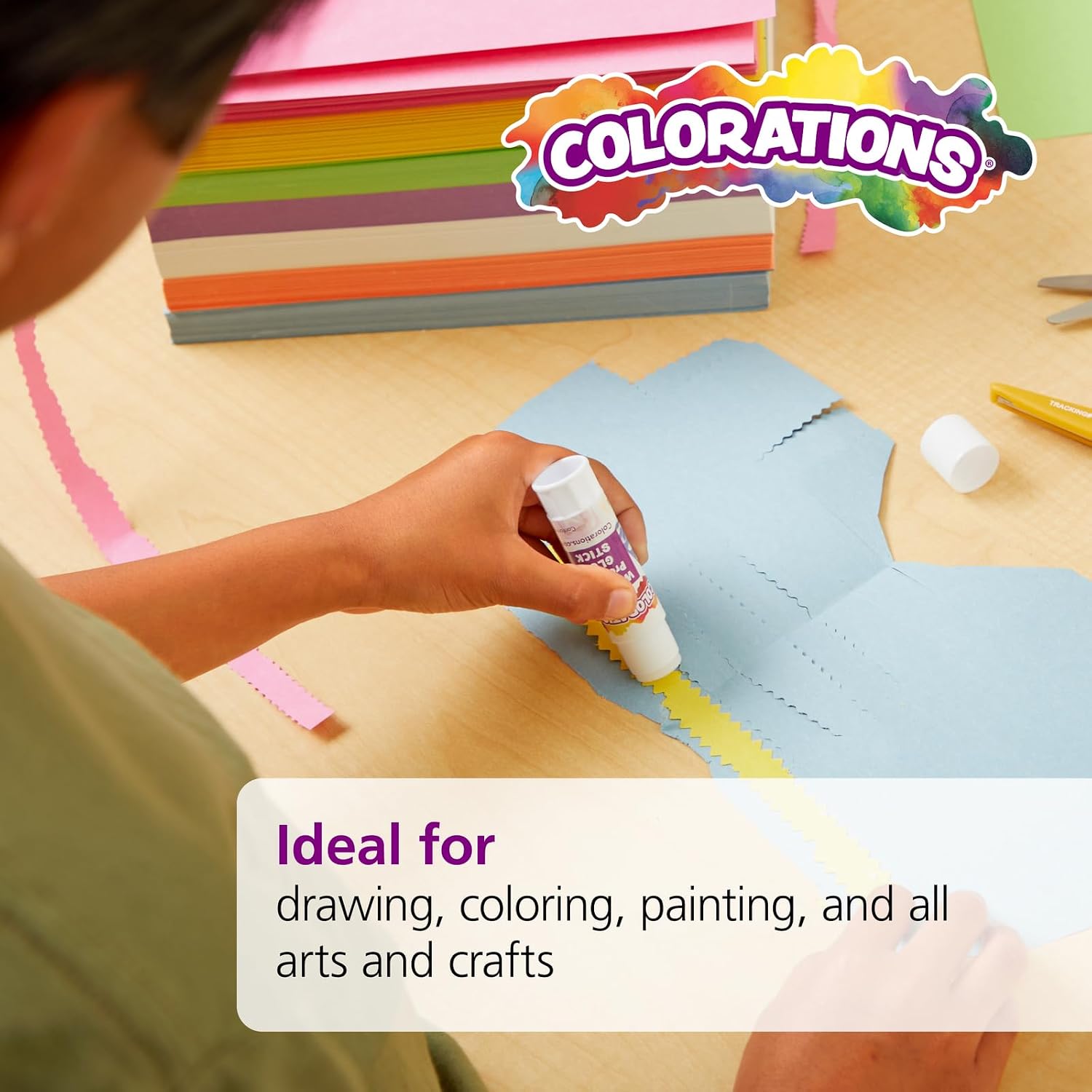 Colorations Construction Paper for Kids - 7 Bright Colors - 600 Bulk Sheets of 9X12 - Assorted Pack of Heavy-Duty Craft Paper. Bulk School Supplies - Image 3