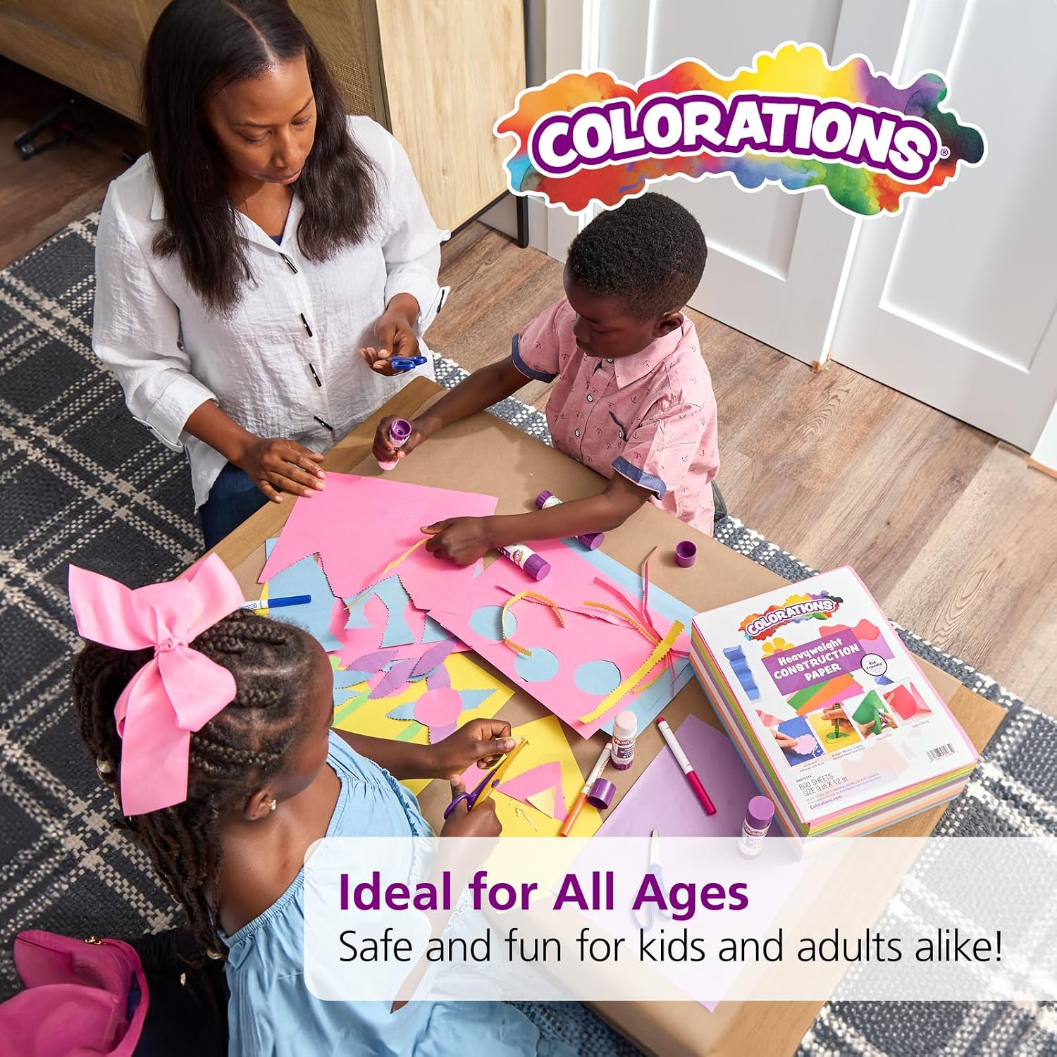 Colorations Construction Paper for Kids - 7 Bright Colors - 600 Bulk Sheets of 9X12 - Assorted Pack of Heavy-Duty Craft Paper. Bulk School Supplies - Image 7